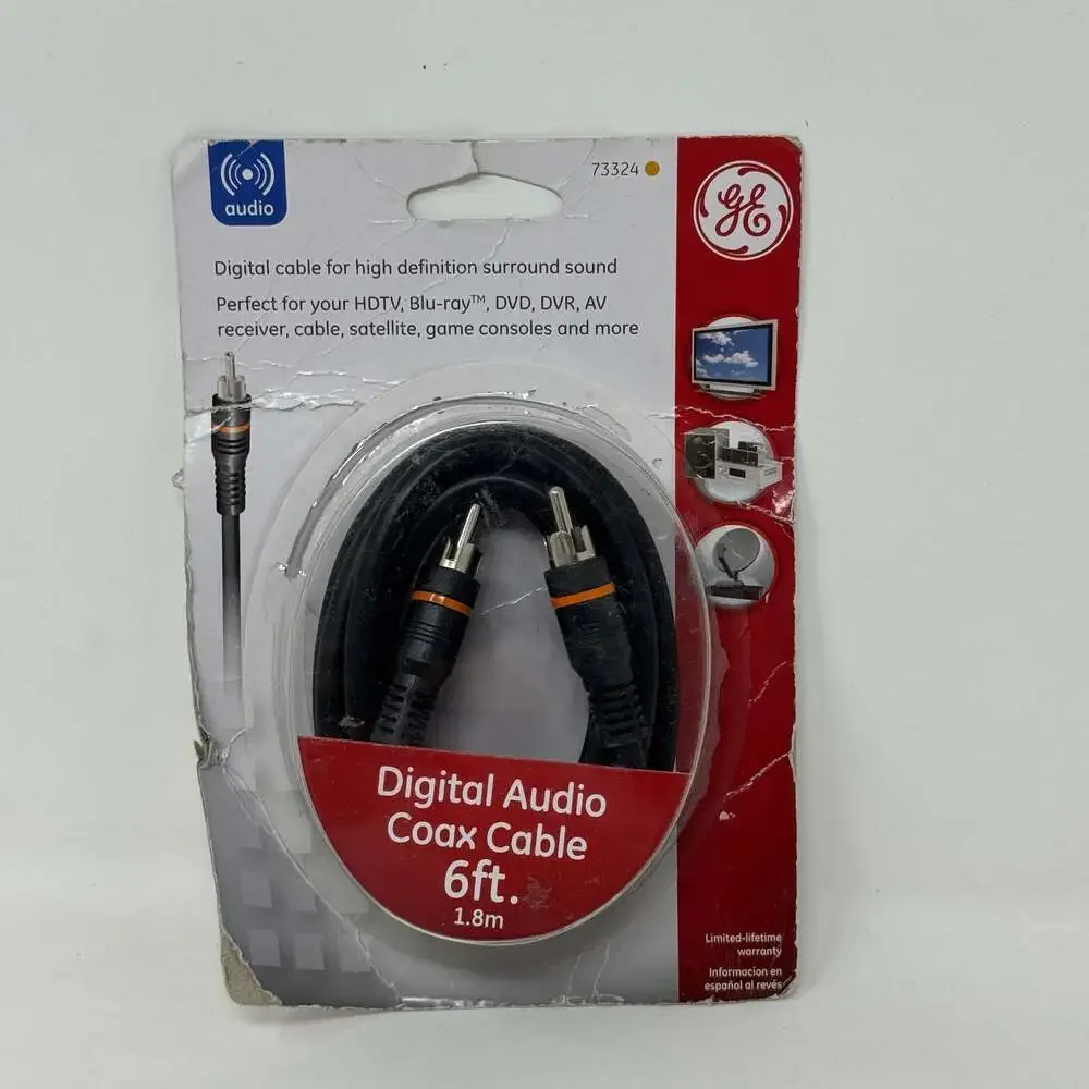 NEW GE 73324 Digital Audio Coaxial Cable 6-foot New Old Stock